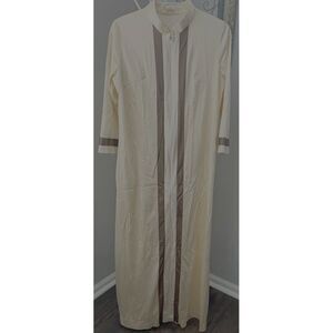 VTG‎ 1960's Womans Vanity Fair Tan/Brown House Coat Zip Bath Robe Night Gown 10